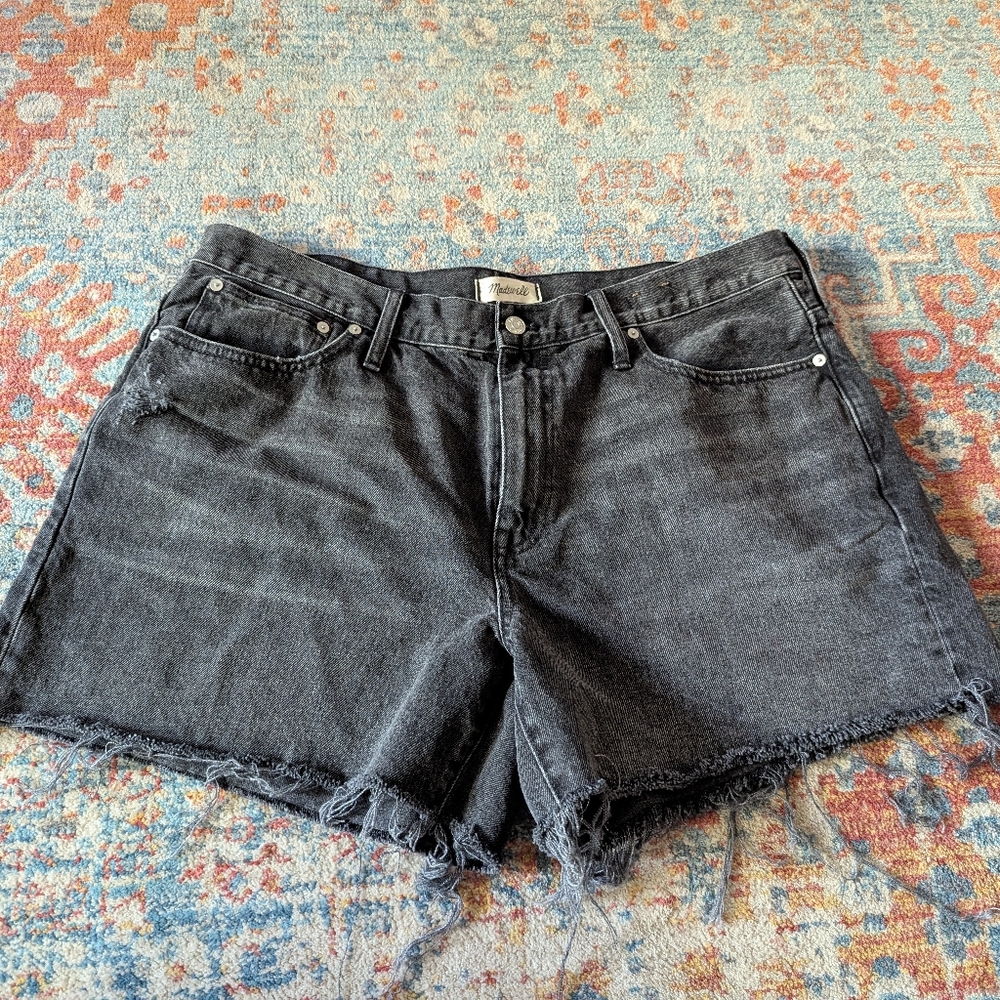 Madewell Black Washed Denim Cutoff Shorts